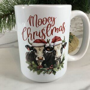 Mooey Christmas Cow 15 oz Ceramic Coffee Mug